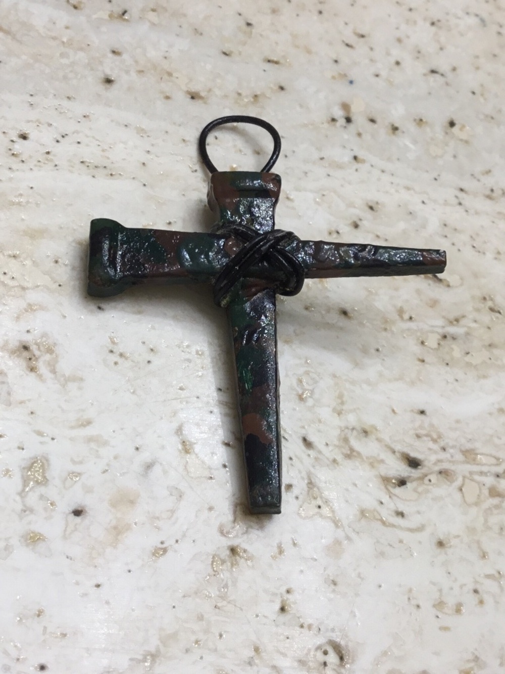 Handmade Horseshoe Nail Cross Pendant